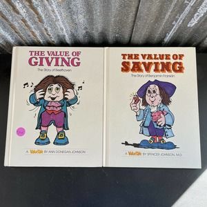 ValueTales Series Lot of 2-Value of Giving & Value of Saving Ben Franklin 1st Ed